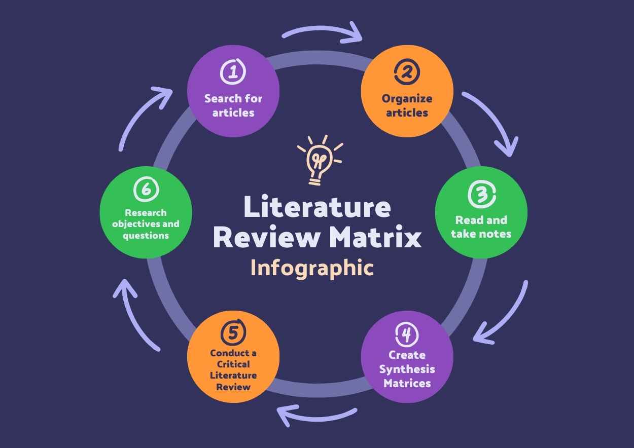 Playful Literature Review Matrix Infographic - slide 1