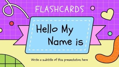 Slides Carnival Google Slides and PowerPoint Template Pop Illustrated Hello My Name is Flashcards 1