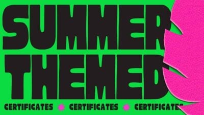 Certificados com Tema de Verão Pop