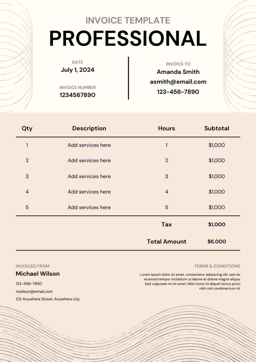 Professional Invoice Template - diapositiva 1