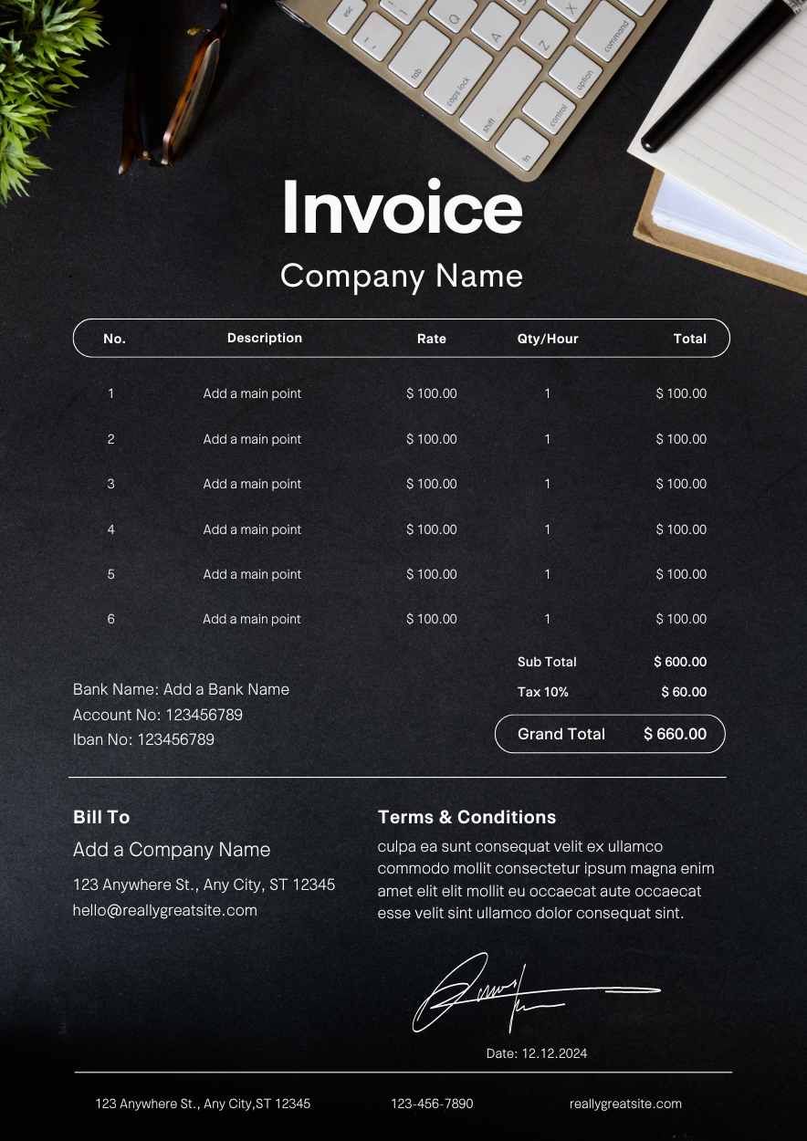 Professional Tax Invoice Template - slide 1