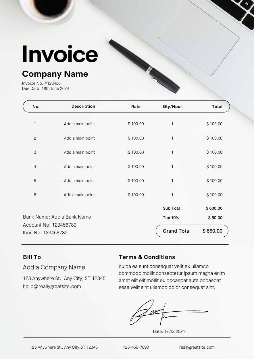 Professional Tax Invoice Template - slide 3