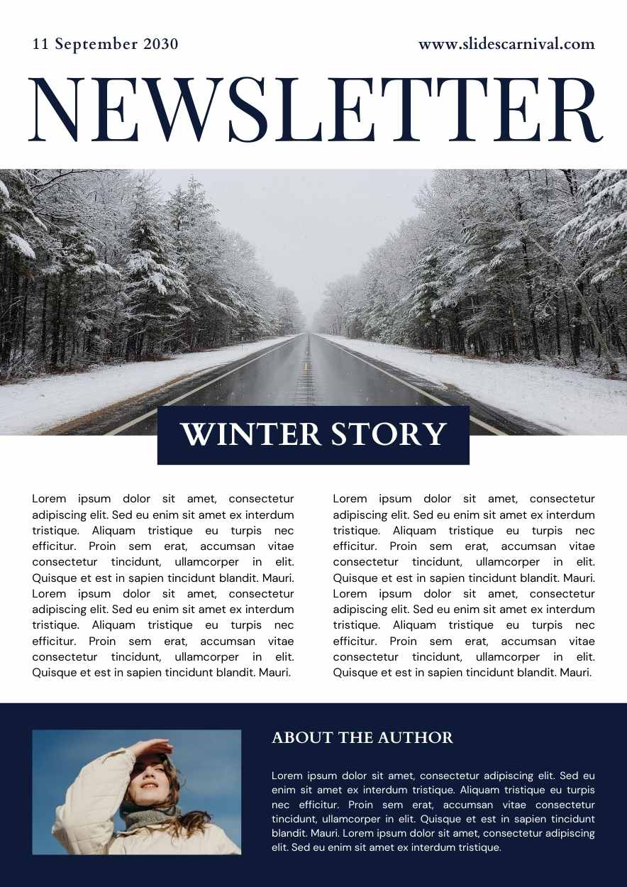 Professional Winter Newsletter - slide 3