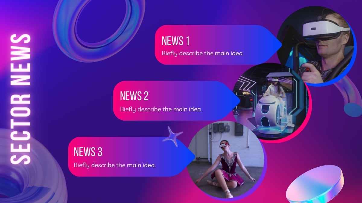 Slides de Newsletter do Metaverso Futurista e Colorido em Roxo - deslizar 7