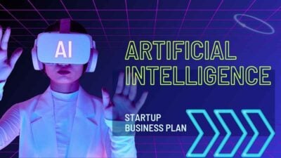 Plantillas Empresariales para Startups Tecnológicas de AI en Tono Violeta