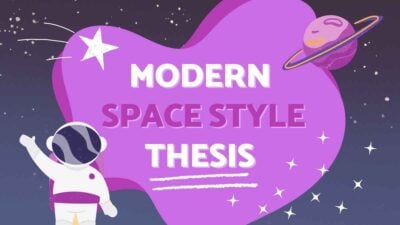 Purple Illustrative Modern Space Style Thesis Slides