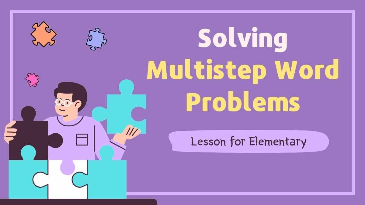 Puzzle Solving Multistep Word Problems Lesson for Elementary - slide 1