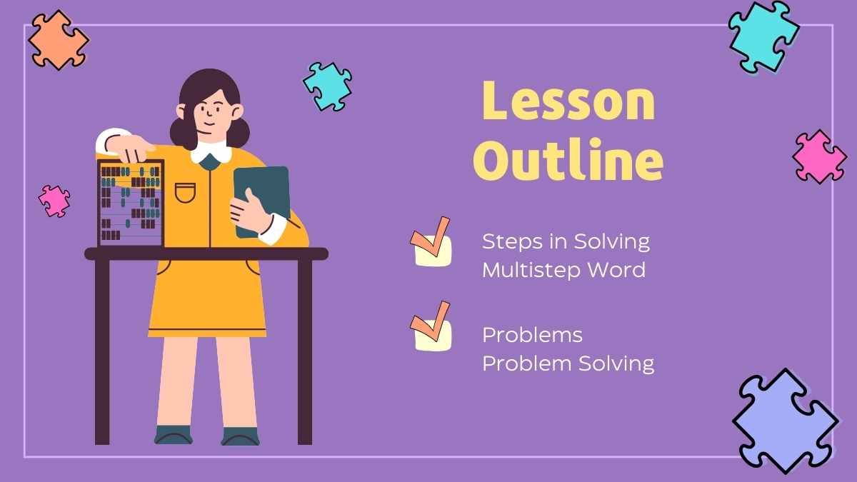 Puzzle Solving Multistep Word Problems Lesson for Elementary - slide 2