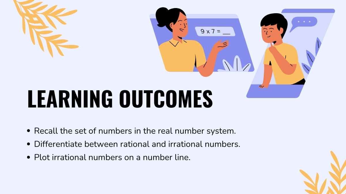 Lição sobre números racionais e irracionais para o ensino médio - slide 5