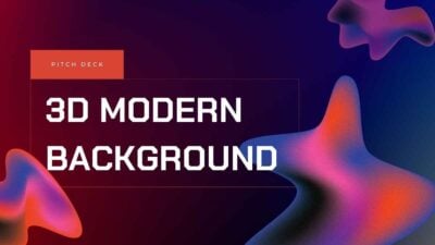 Pitch Deck dengan Latar Belakang Modern 3D Merah dan Ungu