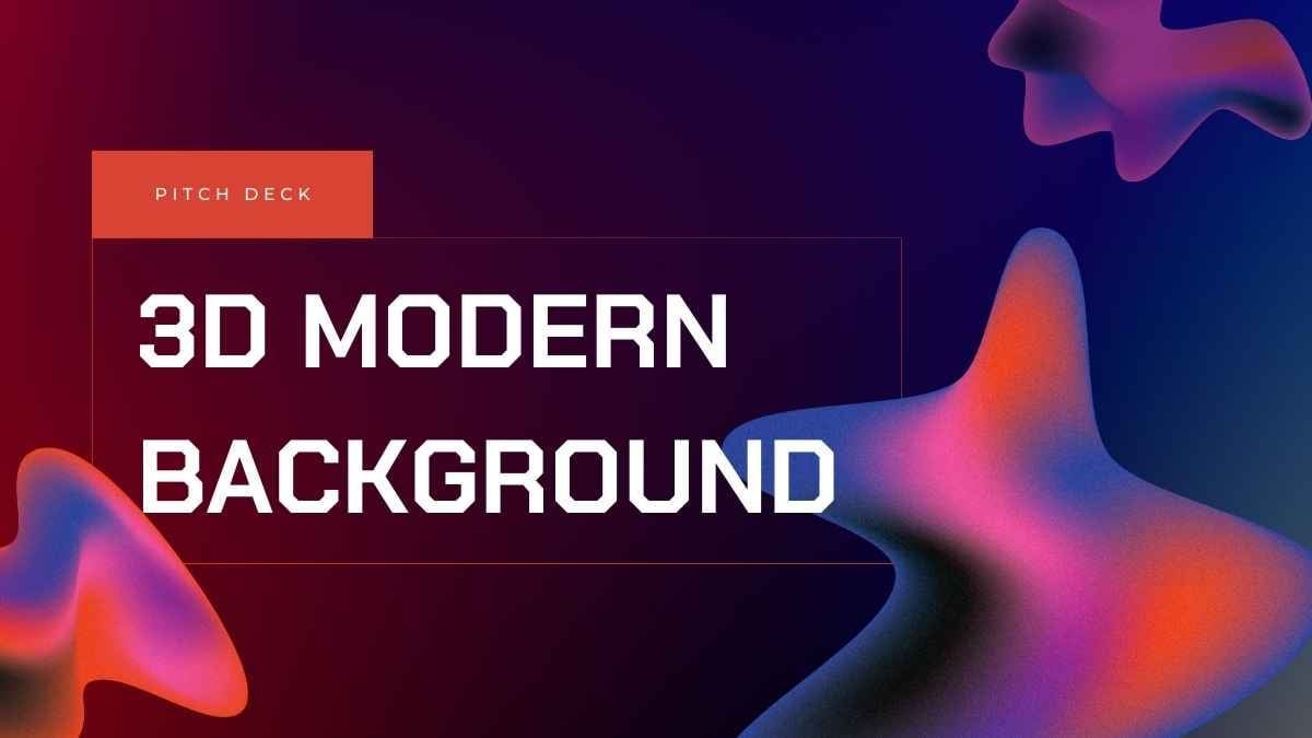 Pitch Deck dengan Latar Belakang Modern 3D Merah dan Ungu - slide 1