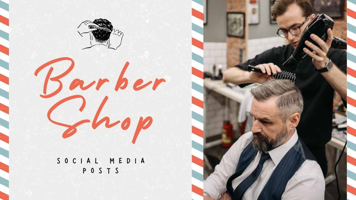 Retro Barber Shop Social Media Posts - slide 1