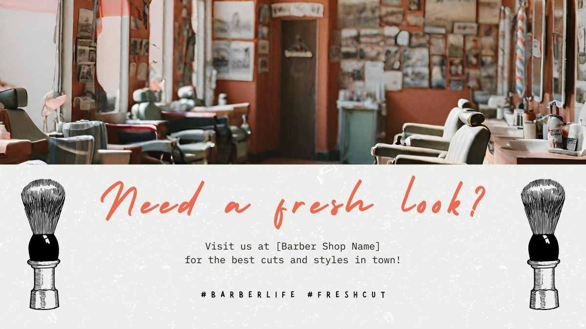 Retro Barber Shop Social Media Posts - diapositiva 6