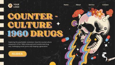 Slides Carnival Google Slides and PowerPoint Template Retro Counterculture 1960 Drugs Slides 1