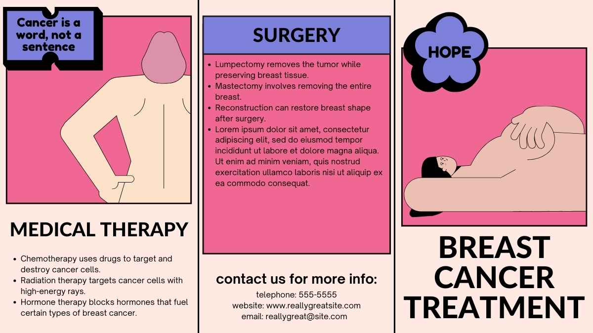 Retro Illustrated Breast Cancer Brochure Slides - slide 10