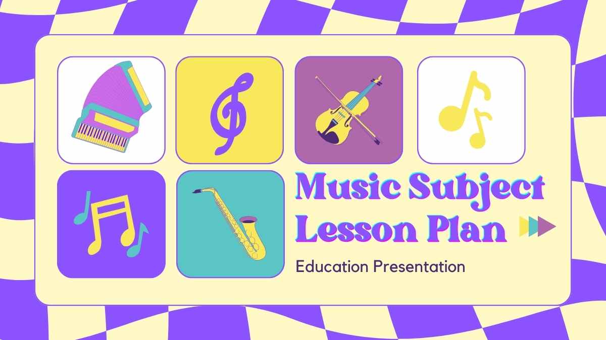 Retro Music Subject Lesson Plan Slides - slide 1