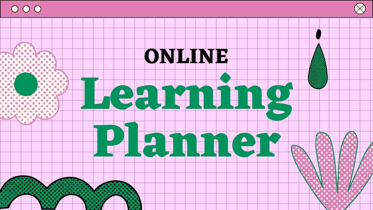 Slides de Planejamento de Aprendizagem Online em Rosa - deslizar 1