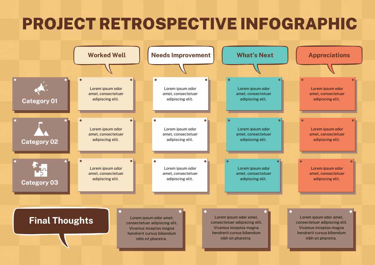 Retro Project Retrospective Infographic - slide 1