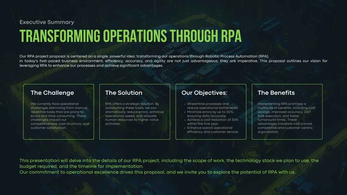 Robotic Process Automation (RPA) Project Proposal Slides - slide 6