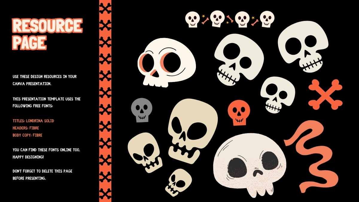 Scary Skulls and Bones Pattern Newsletter Slides - slide 15