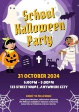 School Halloween Party Poster for Students