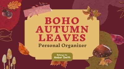 Scrapbook Boho Autumn Leaves Personal Organizer