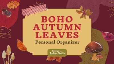 スクラップブック Boho Autumn Leaves パーソナル・オーガナイザー