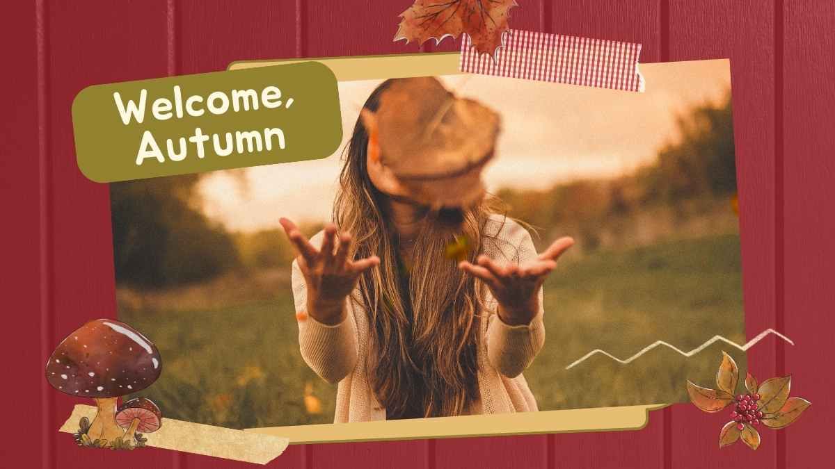 Scrapbook Boho Musim Gugur Meninggalkan Penyelenggara Pribadi - slide 5