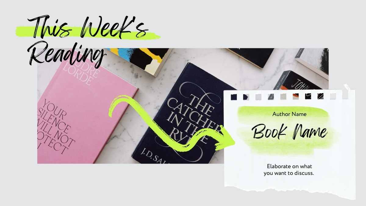 Slides de Clube do Livro em Estilo Scrapbook - deslizar 11