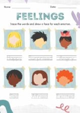 Scrapbook Style Emotions and Feelings Activity Worksheet