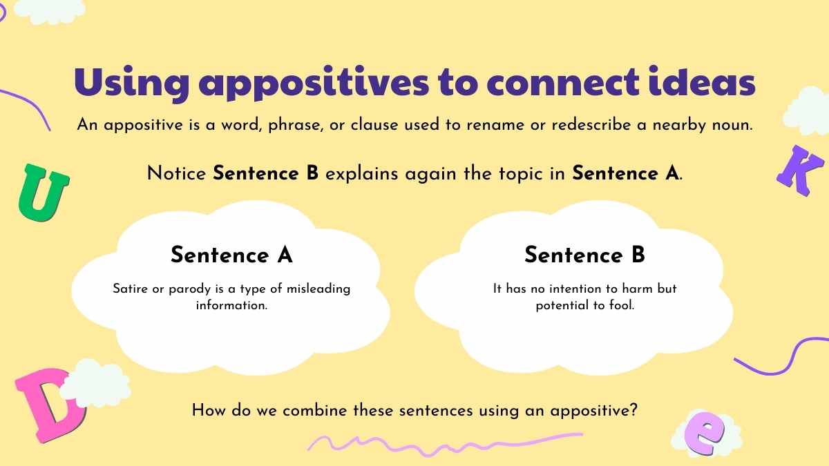 Sentence Craft and Combining Sentences Lesson for Middle School - slide 2