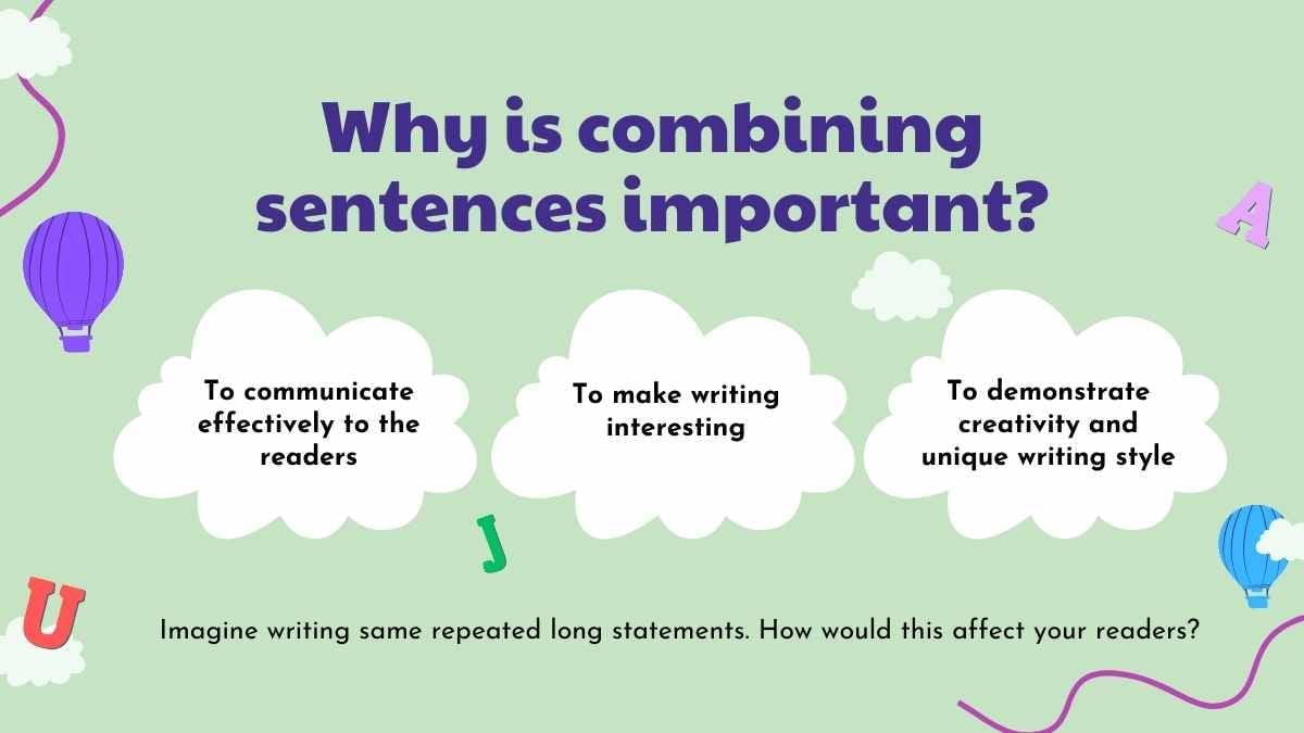 Sentence Craft and Combining Sentences Lesson for Middle School - slide 15