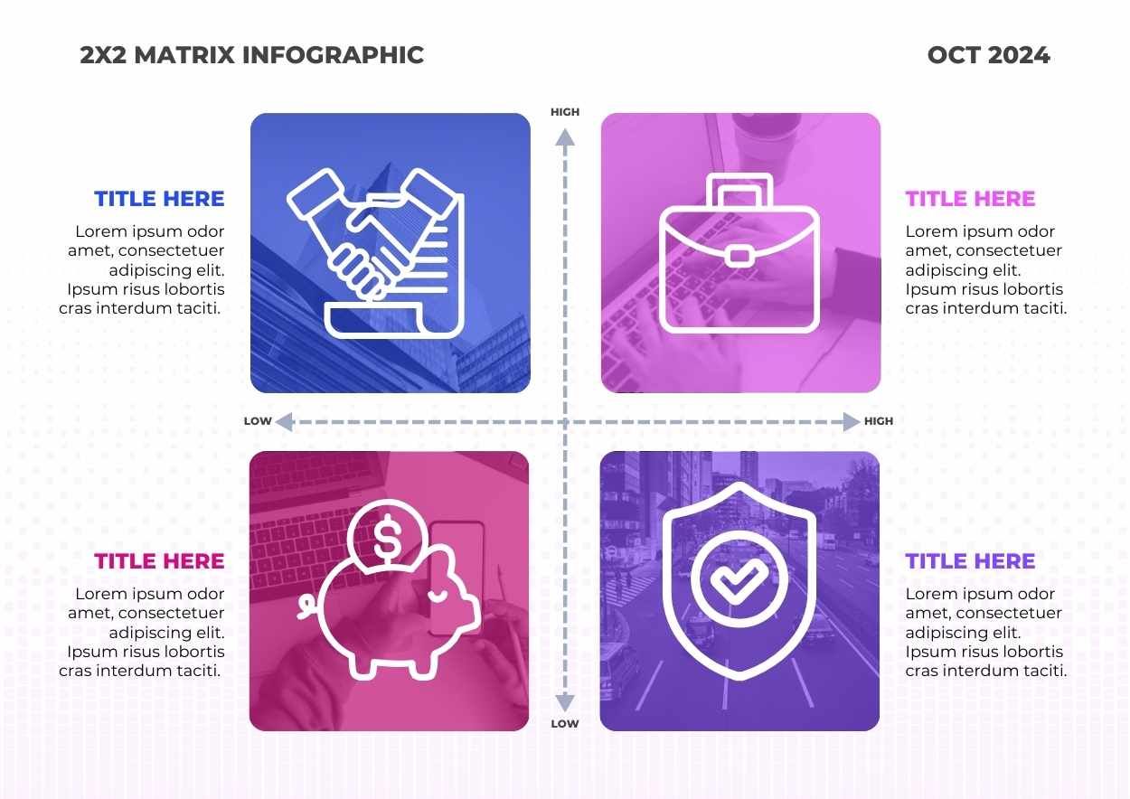 Simple 2X2 Matrix Infographic - slide 1