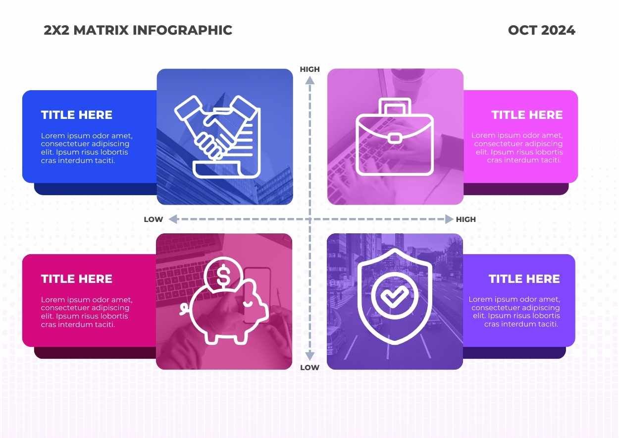 Simple 2X2 Matrix Infographic - slide 2