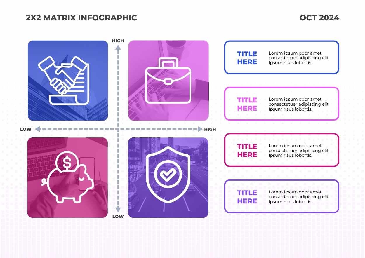 Simple 2X2 Matrix Infographic - slide 3