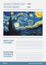 Simple Analyzing Art Worksheet