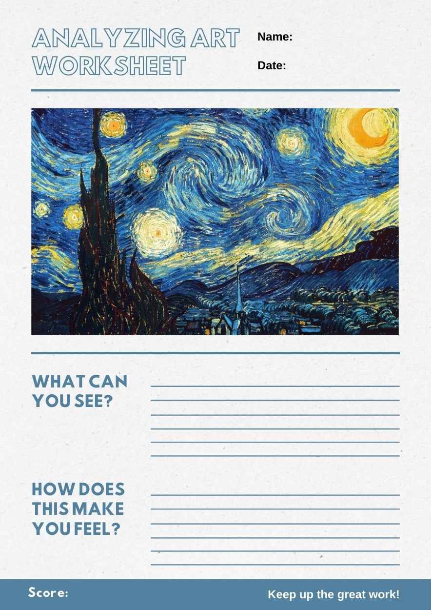 Simple Analyzing Art Worksheet - diapositiva 1