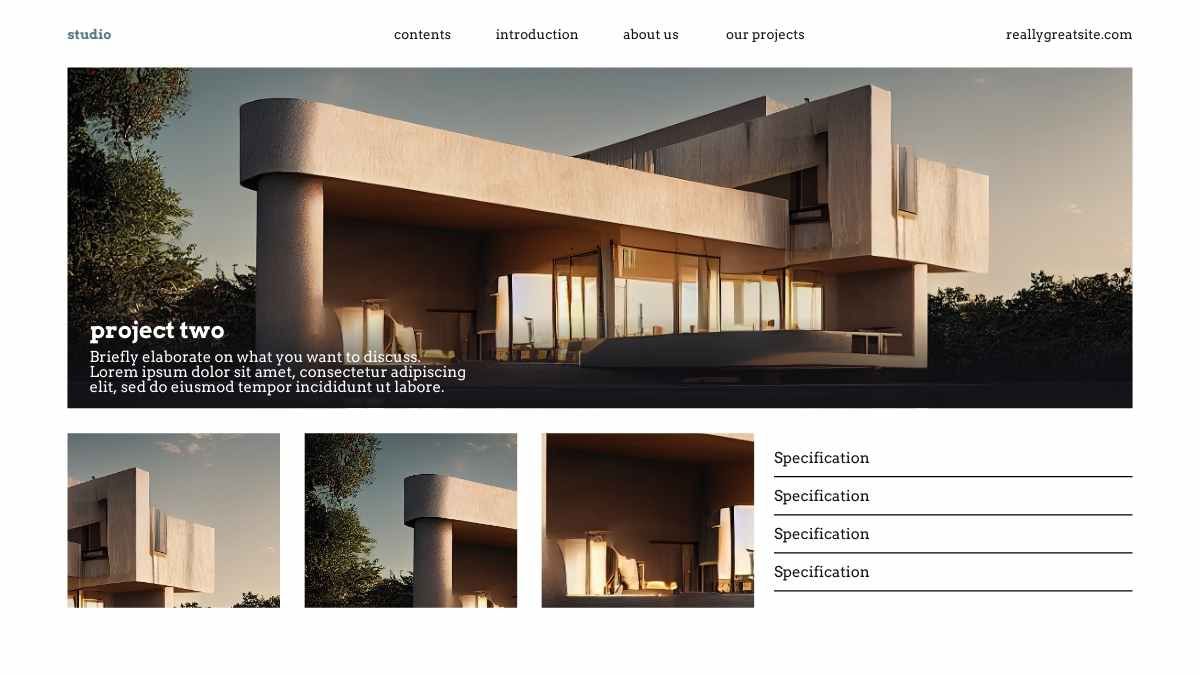 Simple Architecture Studio Brand Slides - diapositiva 15