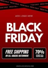 Simple Bold Free Shipping Promotions Black Friday Flyer