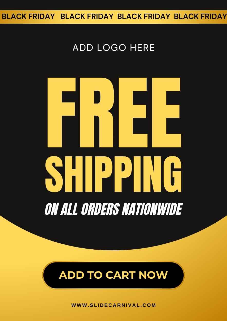 Simple Bold Free Shipping Promotions Black Friday Flyer - slide 2