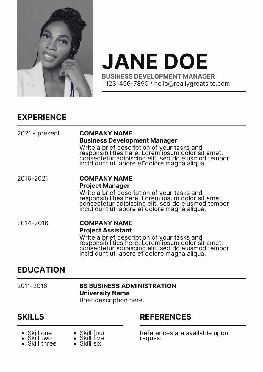 Simple Business Development Manager CV Resume - slide 1