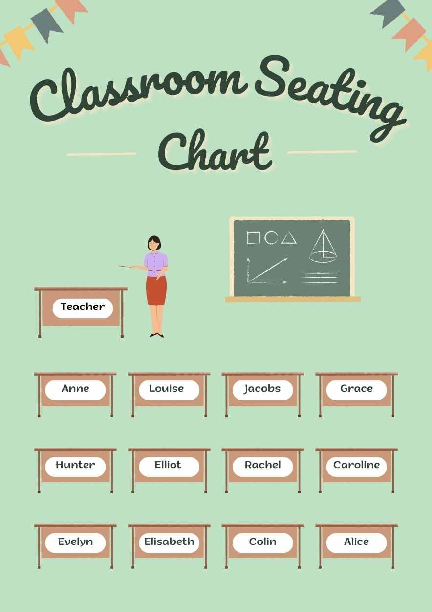 Simple Classroom Seating Chart Poster - diapositiva 1