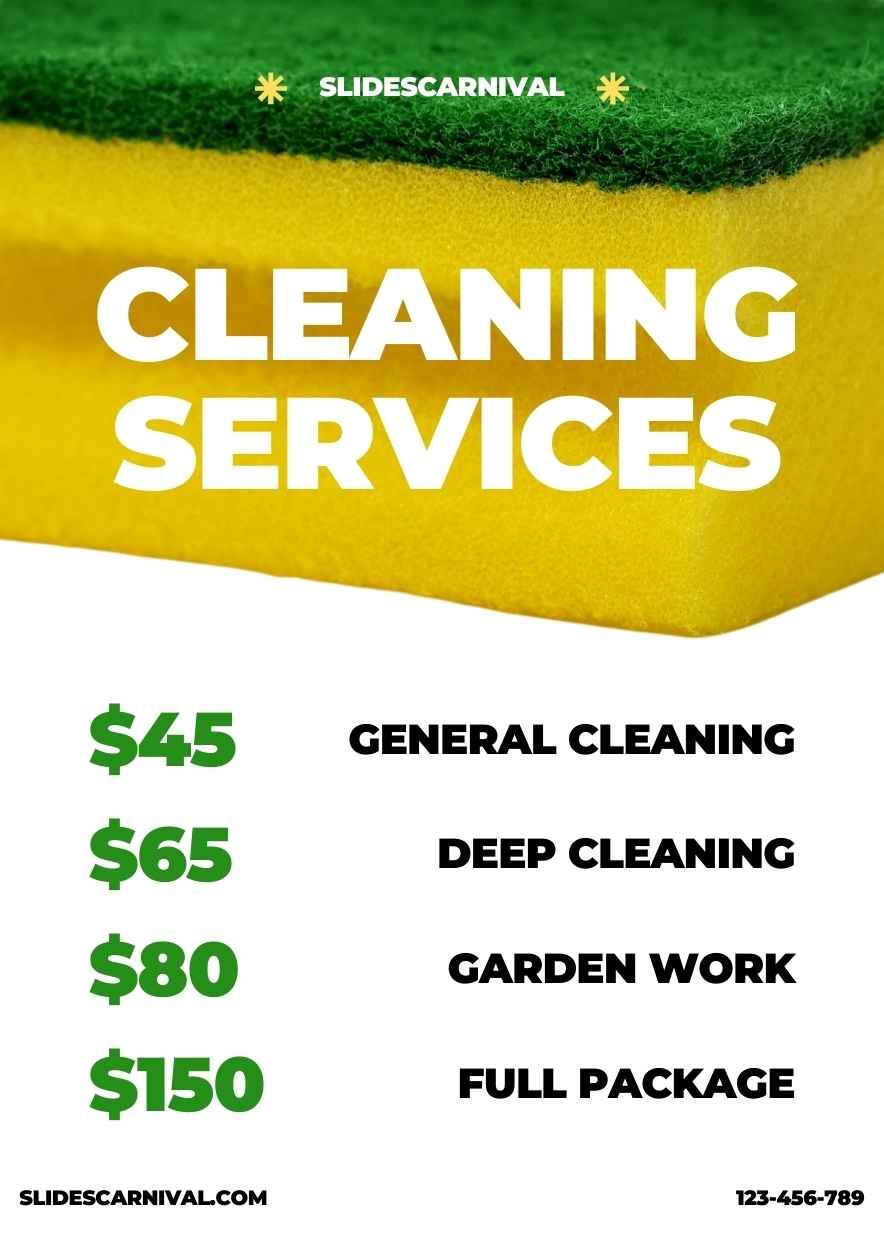 Simple Cleaning Services Advertising Flyer - slide 2