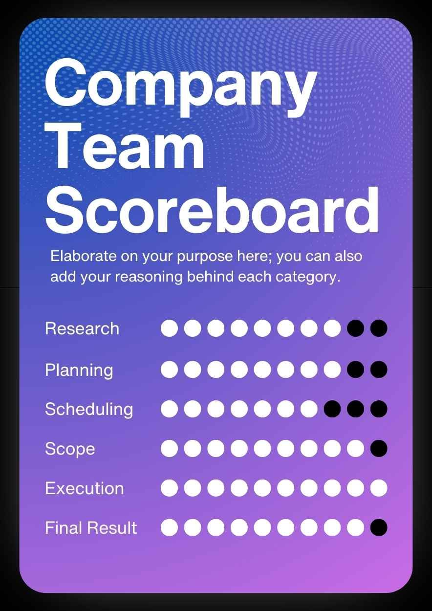 Simple Company Team Scorecard - slide 1