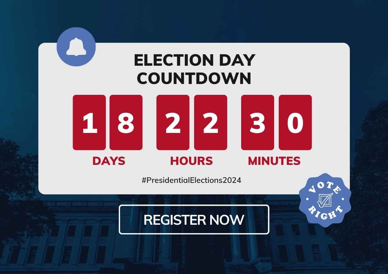 Simple Countdown to Presidential Election Poster - slide 1