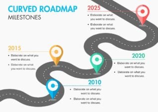 White Curved Roadmap Infographics