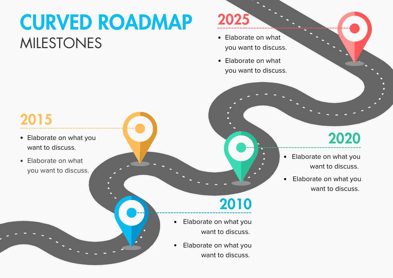 White Curved Roadmap Infographics - slide 1