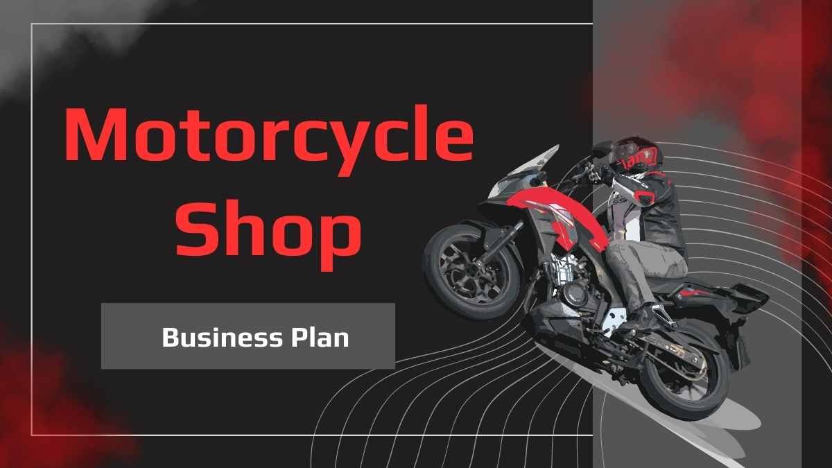 Simple Dark Motorcycle Shop Business Plan - slide 1