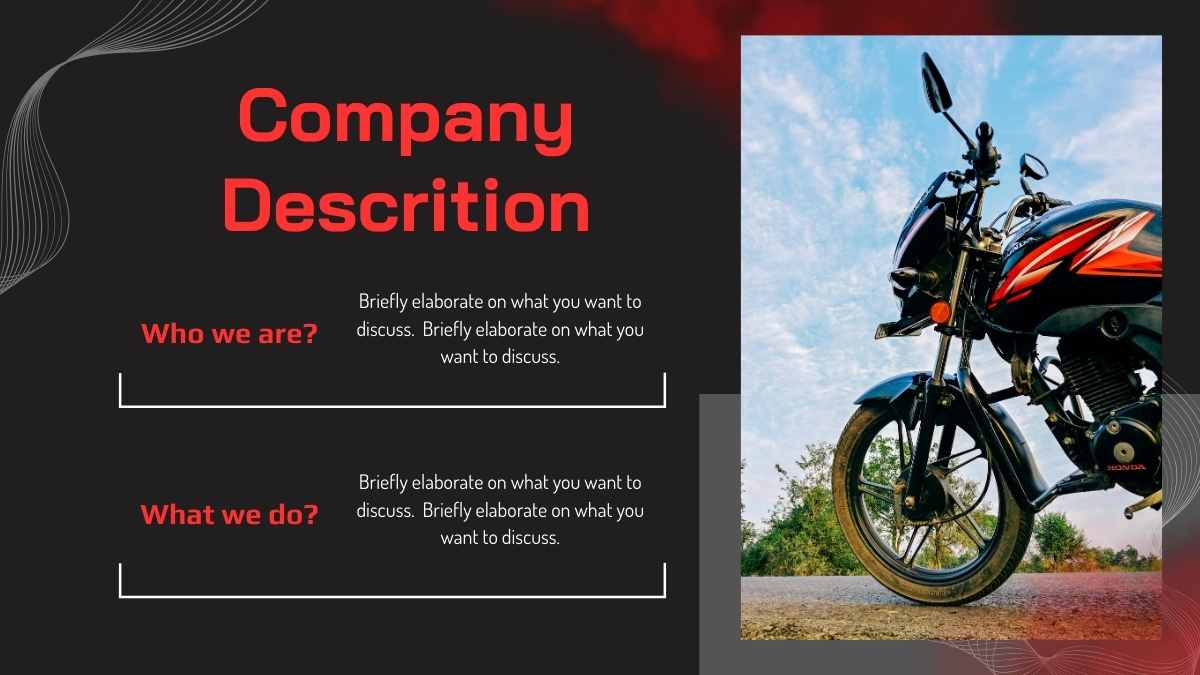 Simple Dark Motorcycle Shop Business Plan - slide 5