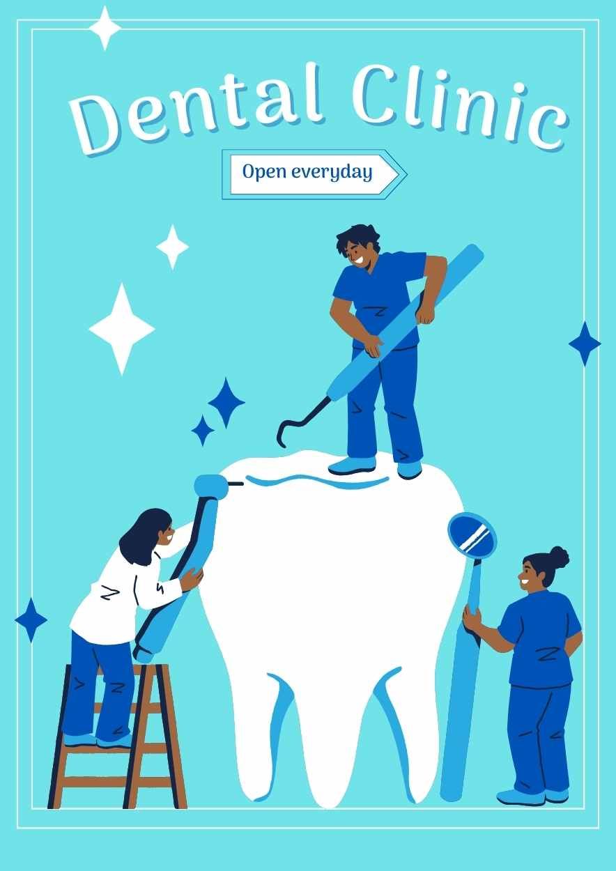 Simple Dental Clinic Poster for Dentist - diapositiva 2